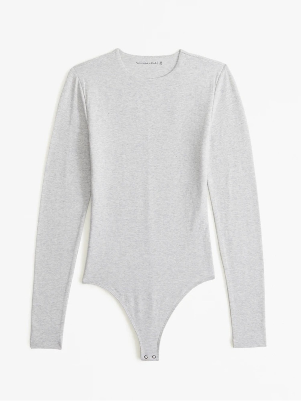 NWOT A&F Heather Gray Crew Neck Long Sleeve Bodysuit